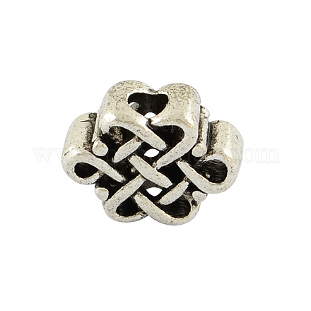 Tibetan Style Alloy Chinese Knot Beads TIBEB-7718-AS-NR-1