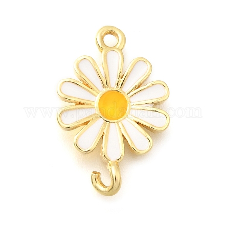 Подвески-соединители в виде цветков из латуни с эмалью KK-C121-04G-01-1