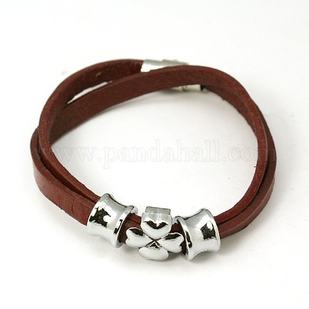 Doubles bracelets en cuir d'enveloppe X-BJEW-G318-2P-1
