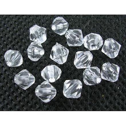Transparent Clear Acrylic Faceted Bicone Beads X-DBB20MM01-1