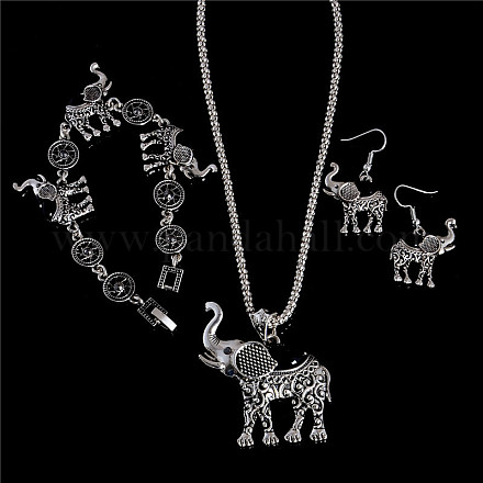 Ожерелье из сплава слона и синтетической бирюзы с подвеской FS-WG41C85-02-1