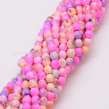 Natural Fire Crackle Agate Bead Strands G-G882-6mm-B04-5-1