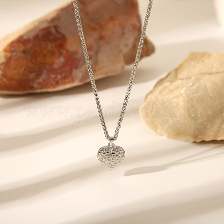 Винтажные ожерелья с подвеской в виде портрета из нержавеющей стали 304 с цепочкой из пшеницы HP6394-2-1