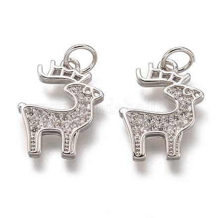 Латунные микропаве прозрачные подвески с фианитом ZIRC-B002-45P-1