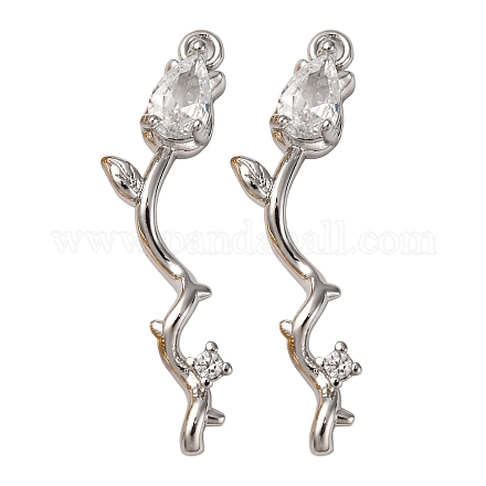 Латунные микропаве прозрачные подвески с фианитом KK-Z112-47S-1