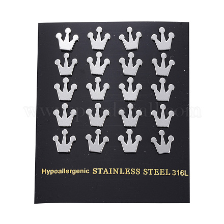 304 Stainless Steel Stud Earrings EJEW-P108-08P-1