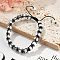 Adjustable Natural Howlite and Non-magnetic Synthetic Hematite Braided Bead Bracelets, Inner Diameter: 1-3/4~2-7/8  inch(4.5~7.3cm)