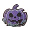 Halloween Printed Wooden Big Pendants, Pumpkin, 85x90x2.5mm, Hole: 4mm