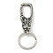 Tibetan Style 316 Surgical Stainless Steel Fittings with 304 Stainless Steel Key Ring, Bird, Antique Silver, 81mm