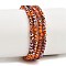 Electroplate Glass Beads Stradns, Round, Half Plated, Faceted, Tomato, 3x2.5mm, Hole: 0.7mm, about 142pcs/strand, 14.02''(35.6cm)