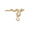 Brass Micro Pave Clear Cubic Zirconia Connector Charms, Snake Links, Golden, 22.5x33.5x2.5mm, Hole: 1.1mm