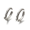 Brass Pave Clear Cubic Zirconia Open Cuff Ring Settings, for Half-drilled Beads, Platinum, Pin: 0.9mm, 3.5~5mm, Inner Diameter: Adjustable
