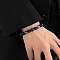 Natural Snowflake Obsidian & Lava Rock Round Beaded Stretch Bracelet, Beads: 10mm