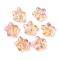 Transparent Spray Painted Glass Beads, with Glitter Power, Star, Moccasin, 8x8x4mm, Hole: 1mm