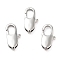 Rack Plating Brass Lobster Claw Clasps, Long-Lasting Plated, Lead Free & Cadmium Free, Stainless Steel Color, 12x6x2.5mm, Hole: 2.8x1mm