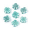 Handmade Porcelain Beads, Four Leaf Clover, Bright Glazed Porcelain, Medium Turquoise, 11.5~12x11.5~12x5.5~6mm, Hole: 1.8~2mm
