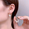 Alloy Stud Earrings, with Imitation Pearl Beads and 925 Sterling Silver Pins, Golden, Round