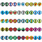1 Bag Flatback Glass Cabochons, Half Round/Dome with Eye Pattern, Mixed Color, 30x6.5mm, 50pcs/bag