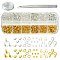 Brass and Iron Beeds with Strong Stretchy Beading Elastic Thread and Iron Beading Tweezers, Golden & Silver, 2~12x2~6x0.15~3mm, Hole: 1.5mm