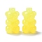 Resin Beads, Imitation Jelly Style, Half Drilled, Bear, Yellow, 25x14x11mm, Hole: 1.2mm
