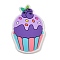 PVC Cabochons, Fruit Cup Cake, Purple, 29.5x20x4.5mm