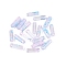 Picasso Transparent Glass Bugle Beads, Light Sky Blue, 13x4mm, Hole: 0.9~1mm, about 1125pcs/pound