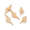 Brass Pendants, Real 18K Gold Plated, Spiral Shell, 16.5x6x5mm, Hole: 1mm
