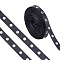 9 Yards PU Leather Curtain Tape for Hook, with Brass Findings, Drapery Header Tape, Flat, Black, 20mm, Hole: 5mm