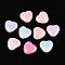 Plastic Beads, Imitation Jelly, Heart, AB Color Plated, Mixed Color, 11x12x5mm, Hole: 1.9mm, about 1190pcs/500g