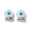 Light Sky Blue Christmas Series Resin Cabochons, Crystal Ball, 7x6x4mm