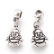 Alloy European Dangle Charms, Large Hole Pendant, Buddha, Antique Silver, 25mm, Hole: 4mm, Pendant: 14x10.5x3mm