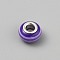 Resin Beads, Stripe Rondelle, Violet, 13.5x8.5mm, Hole: 5mm