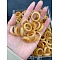 Natural Topaz Jade Finger Rings, Inner Diameter: 17~20mm
