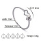304 Stainless Steel Finger Rings for Women Men, Heart with Letter A~Z, Letter K, Inner Diameter: 17mm