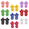 9 Pairs 9 Colors Alloy Flower Dangle Stud Earrings for Woman, Mixed Color, 48x29mm, 1 pair/color