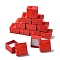 12Pcs Valentines Day Presents Packages Cardboard Ring Boxes, with Satin Ribbons Bowknot Outside, Square, Indian Red, 4.1x4.1x2.6cm