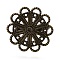 Brass Ring Components, Filigree Ring Bases, For Antique Rings Making, Adjustable, Antique Bronze Color, Size: Ring: about 17mm inner diameter, Tray: about 22mm in diameter
