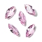 Cubic Zirconia Cabochons, Point Back, Horse Eye, Pink, 8x4x2mm