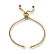 Adjustable 304 Stainless Steel Slider Bracelet/Bolo Bracelets Making, with Box Chains and Rhinestone, Golden, Light Siam, 9-1/8 inch(23.2cm), 2mm
