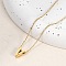Ion Plating(IP) 304 Stainless Steel Pendant Necklaces, Real 18K Gold Plated, Letter, Letter V, 15.94 inch(40.5cm)~16.14 inch(41cm)+54mm extender, Letters: 10x7x4mm.