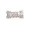 Rack Plating Brass Micro Pave Clear Cubic Zirconia Screw Clasps, Long-Lasting Plated, Lead Free & Cadmium Free, Flower, Platinum, 15x7mm, Hole: 2mm