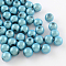Spray Painted Acrylic Beads, Miracle Beads, Round, Bead in Bead, Cadet Blue, 14mm, Hole: 2mm, about 353pcs/500g