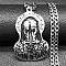 201 Stainless Steel Odin Rune Cross Nun Pendant Twisted Chain Necklaces for Men, Antique Silver, 23.82 inch(60.5cm)