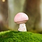 Resin Mushroom Miniature Ornaments, for Garden Dollhouse Accessories, Misty Rose, 38x21mm