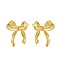 Alloy Stud Earrings, Bowknot, Golden, 23x21mm