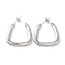 Non-Tarnish Triangle 304 Stainless Steel Stud Earrings for Women, Stainless Steel Color, 28.5x3mm