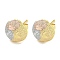 Brass Ear Studs, Flat Round, Multi-color, 11mm
