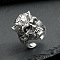 Tibetan Style Alloy Adjustable Cuff Rings for Men, Monster, Inner Diameter: 17~25mm