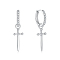 Fashionable S925 Silver Zircon Cross Earrings for Halloween Costume Accessories