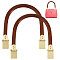 CHGCRAFT 2Pcs Plastic Handbag Handles Arch Shape with Alloy Suspension Clasps for DIY Accessory Handbag Purse Chain Replacement, Brown, 4.8x5.8Inch